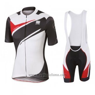 2016 Abbigliamento Ciclismo Sportful Bianco e Nero Manica Corta e Salopette