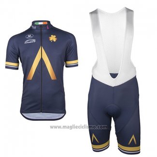 2017 Abbigliamento Ciclismo Aqua Blu Manica Corta e Salopette