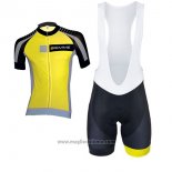 2017 Abbigliamento Ciclismo Biemme Moody Giallo Manica Corta e Salopette