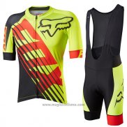 2017 Abbigliamento Ciclismo Fox Le Savant Giallo Manica Corta e Salopette