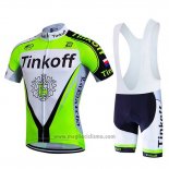 2017 Abbigliamento Ciclismo Tinkoff Verde Manica Corta e Salopette