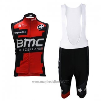 2017 Gilet Antivento BMC Rosso e Nero