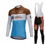2018 Abbigliamento Ciclismo Ag2rla Blu e Bianco Manica Lunga e Salopette