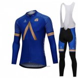 2018 Abbigliamento Ciclismo Aqua Blue Sport Blu Manica Lunga e Salopette