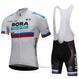 2018 Abbigliamento Ciclismo Bora Campione Slovacchia Bianco Manica Corta e Salopette