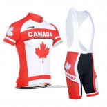 2018 Abbigliamento Ciclismo Canada Arancione e Bianco Manica Corta e Salopette