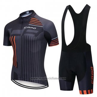 2018 Abbigliamento Ciclismo Capo Nero Grigio Arancione Manica Corta e Salopette