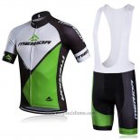 2018 Abbigliamento Ciclismo Merida Nero e Verde Manica Corta e Salopette