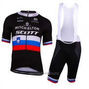 2018 Abbigliamento Ciclismo Mitchelton Scott Campione Russia Manica Corta e Salopette