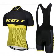 2018 Abbigliamento Ciclismo Scott Nero e Giallo Manica Corta e Salopette