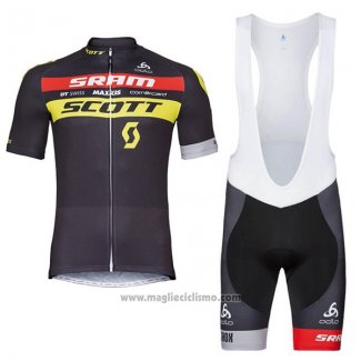 2018 Abbigliamento Ciclismo Scott Sram Nero Manica Corta e Salopette