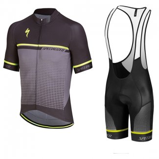 2018 Abbigliamento Ciclismo Specialized Nero Grigio Giallo Manica Corta e Salopette(1)