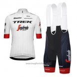 2018 Abbigliamento Ciclismo Trek Segafredo Tour de France Bianco Rosso Manica Corta e Salopette