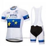 2018 Abbigliamento Ciclismo Vital Concept Bianco Blu Manica Corta e Salopette