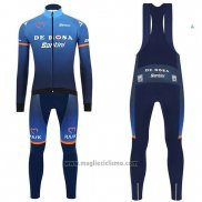 2019 Abbigliamento Ciclismo Casteli De Rosa Blu Manica Lunga e Salopette