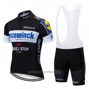 2019 Abbigliamento Ciclismo Deceuninck Quick Step Nero Bianco Manica Corta e Salopette