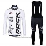 2019 Abbigliamento Ciclismo Rock Racing SIDI Bianco Nero Manica Lunga e Salopette