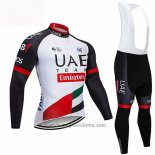 2019 Abbigliamento Ciclismo UCI Mondo Campione UAE Bianco Nero Rosso Manica Lunga e Salopette