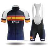 2020 Abbigliamento Ciclismo Campione Spagna Blu Giallo Manica Corta e Salopette