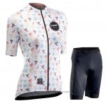 2020 Abbigliamento Ciclismo Donne Northwave Bianco Manica Corta e Salopette