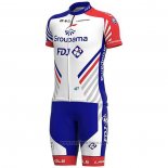 2020 Abbigliamento Ciclismo Groupama-FDJ Rosso Blu Manica Corta e Salopette