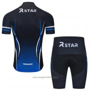 2021 Abbigliamento Ciclismo R Star Nero Blu Manica Corta e Salopette