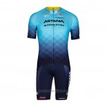 2022 Abbigliamento Ciclismo Astana Blu Manica Corta e Salopette
