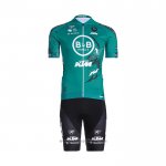 2022 Abbigliamento Ciclismo Vital Concept-BB Hotels Chiaro Verde Manica Corta e Salopette