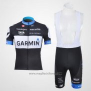 2011 Abbigliamento Ciclismo Garmin Cervelo Bianco e Nero Manica Corta e Salopette