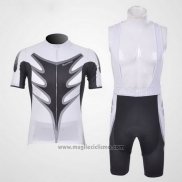 2011 Abbigliamento Ciclismo Santini Bianco e Nero Manica Corta e Salopette