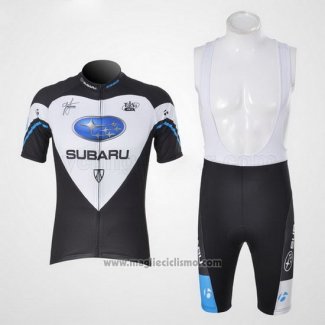 2011 Abbigliamento Ciclismo Subaru Nero e Bianco Manica Corta e Salopette