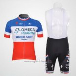 2012 Abbigliamento Ciclismo Omega Pharma Quick Step Campione Francia Manica Corta e Salopette