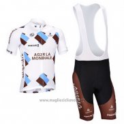 2013 Abbigliamento Ciclismo Ag2rla Marrone Manica Corta e Salopette