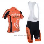 2013 Abbigliamento Ciclismo Euskalte Arancione Manica Corta e Salopette