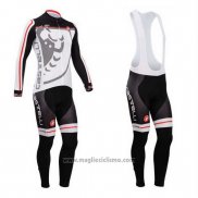 2014 Abbigliamento Ciclismo Castelli Nero Bianco Manica Lunga e Salopette