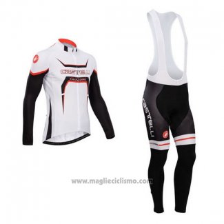 2014 Abbigliamento Ciclismo Castelli Nero e Bianco Manica Lunga e Salopette