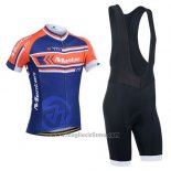 2014 Abbigliamento Ciclismo Monton Arancione e Blu Manica Corta e Salopette