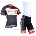 2014 Abbigliamento Ciclismo Trek Nero e Arancione Manica Corta e Salopette