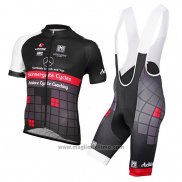 2015 Abbigliamento Ciclismo Achieve Nero Manica Corta e Salopette