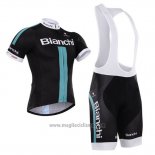 2015 Abbigliamento Ciclismo Bardiani Nero e Blu Manica Corta e Salopette