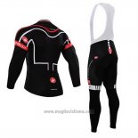 2015 Abbigliamento Ciclismo Castelli Nero Manica Lunga e Salopette