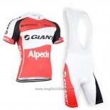 2015 Abbigliamento Ciclismo Giant Alpecin Rosso e Bianco Manica Corta e Salopette