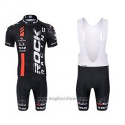 2015 Abbigliamento Ciclismo Rock Racing Nero e Rosso Manica Corta e Salopette