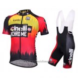 2016 Abbigliamento Ciclismo Cinelli Chrome Rosso e Nero Manica Corta e Salopette