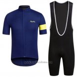 2016 Abbigliamento Ciclismo Rapha Blu e Nero Manica Corta e Salopette