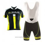 2017 Abbigliamento Ciclismo Biemme Identity Nero e Giallo Manica Corta e Salopette