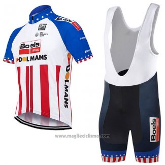 2017 Abbigliamento Ciclismo Boels Dolmans Campione Stati Uniti Manica Corta e Salopette