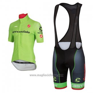 2017 Abbigliamento Ciclismo Cannondale Verde Manica Corta e Salopette