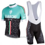 2017 Abbigliamento Ciclismo Donne Bianchi Nero e Verde Manica Corta e Salopette