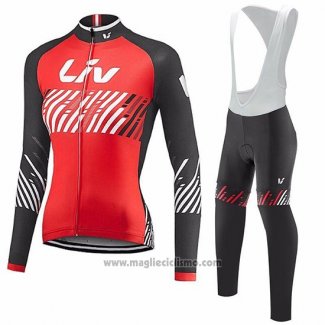 2017 Abbigliamento Ciclismo Donne Liv Rosso Manica Corta e Salopette